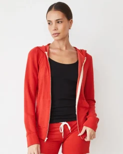 MONROW Supersoft Zip Up Hoody FLARERED Hot